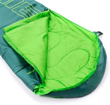 Преміум спальний мішок для дітей Meteor Kinder Schlafsack, літній, ультралегкий, для кемпінгу, комфортний, на 8-12 років, Outdoor, зелений