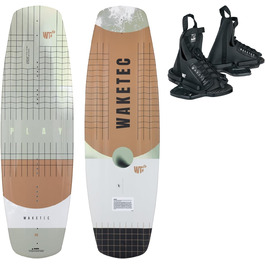 Waketec Wakeboard-Set Play: вейкборд для катання на воді, комплект з кріпленням Onset, для початківців та досвідчених, вага 40-90 кг, розмір S/M, 139 см