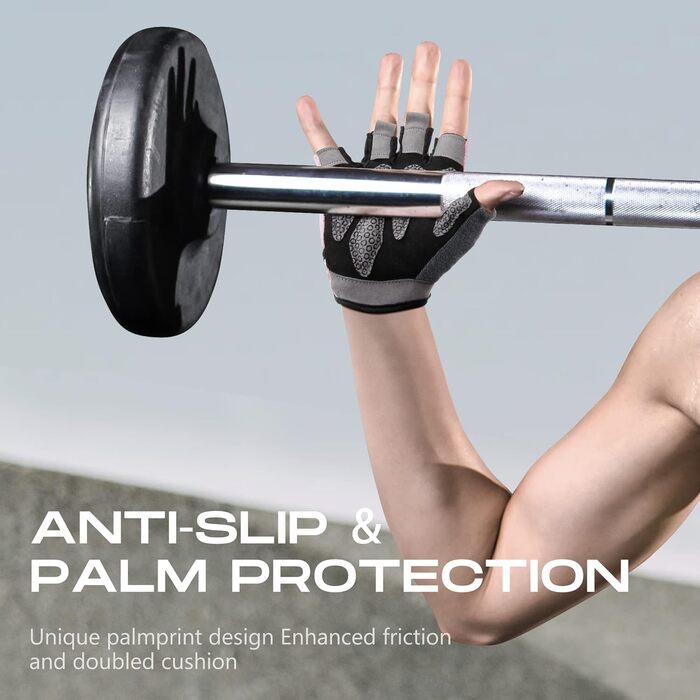 Тренувальні рукавички LIFECT без пальців для важкої атлетики з підтримкою зап'ястя, для пауерліфтингу, кросфіту, чоловічі та жіночі, рожеві, розмір S