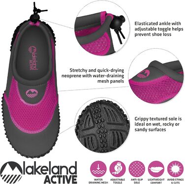 Активні аквашузи Lakeland Active Eden для жінок та дівчаток, 42 EU, сірий та рожевий кольори