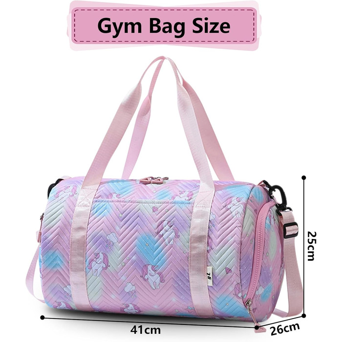 Спортивна сумка з єдинорогом, рожева - для тренувань та спорту (унісекс)