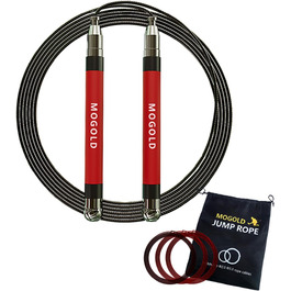 Стрибкове канат MOGOLD з регулюванням довжини, 4 канатні мотузки для кросфіту, кульковий підшипник, силіконовий грип