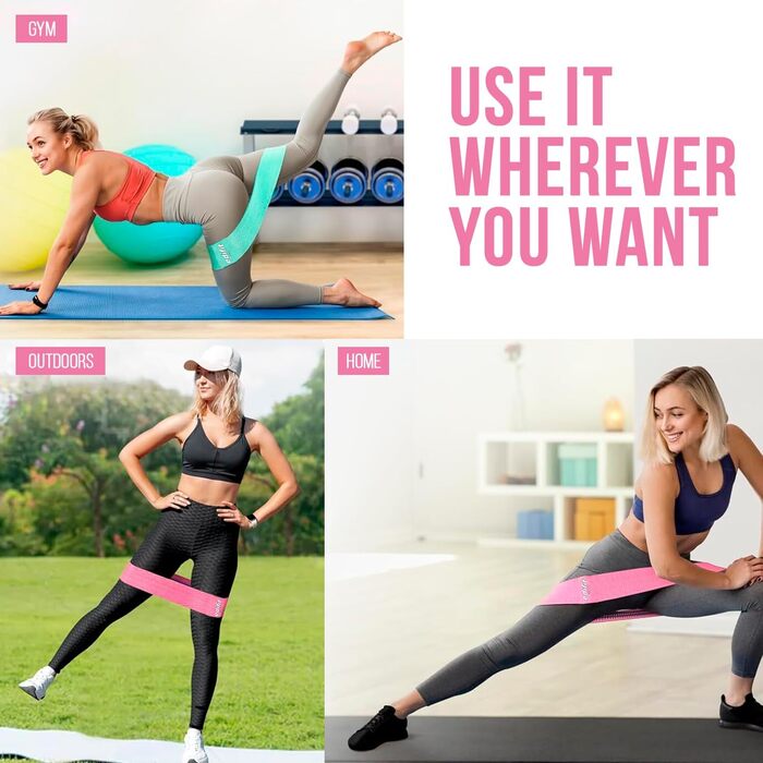 Еспандери Edifit Fitnessbänder 3 рівня опору для фітнесу, йоги, пілатесу (чорний, сірий, світло-сірий)