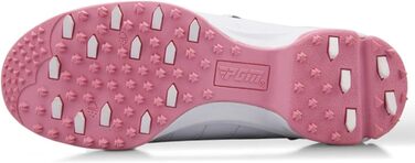 Жіночі гольф-туфлі PGM з шипами, водонепроникні, білі з рожевою вставкою (35 EU)