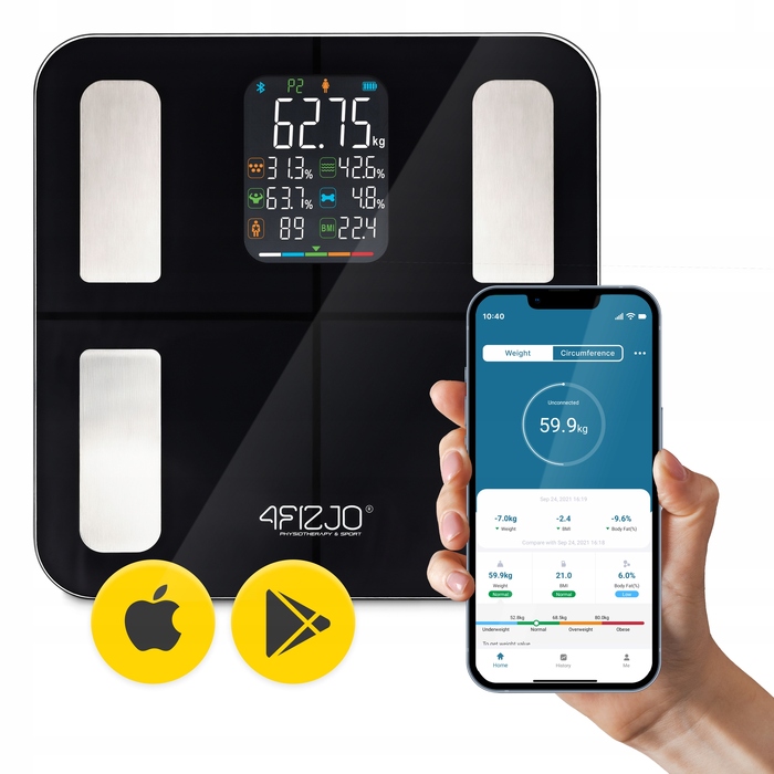 Електронні ваги для тіла 4FIZJO з аналізатором складу тіла, до 180 кг