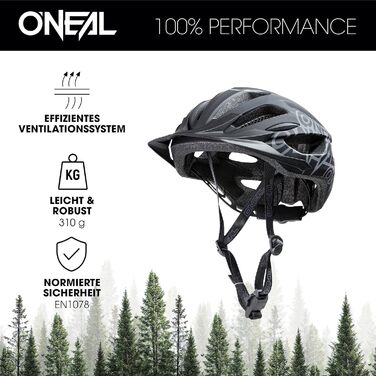 Шолом для гірського велосипеда O'NEAL Enduro All-Mountain, ефективна вентиляція, регулювання розміру, для дорослих, чорний/сірий, XS/S/M (53-58 см)
