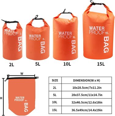 Водонепроникна сумка Uncle Paul 2L Orange - для каякінгу, риболовлі, кемпінгу та водних видів спорту