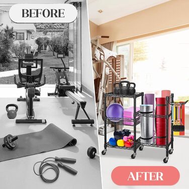 Стійка для гантелей та обладнання для фітнесу - 3 яруси, міцна сталева конструкція, 91.5 x 30 x 82.5 см, до 120 кг