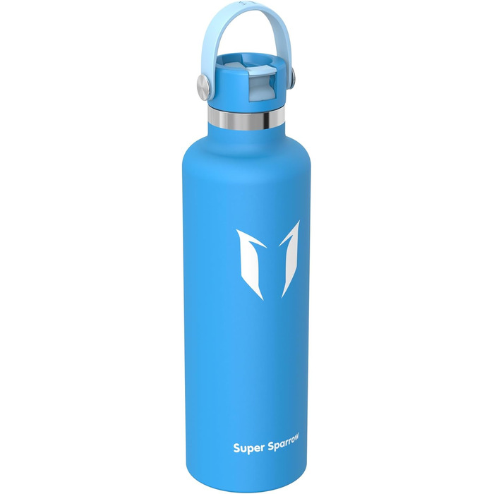Термокружка-термос Super Sparrow з нержавіючої сталі з трубочкою, 350мл, 500мл, 750мл, 1л, 1.2л, BPA-Free, для спорту, подорожей, школи, активного відпочинку (1000 мл, C- блакитний)