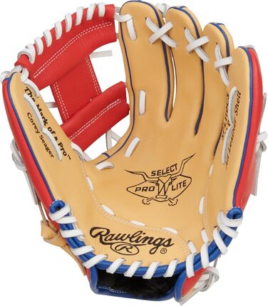 Рукавиця бейсбольна Rawlings Select Pro Lite Youth (правий рукав) для інфілдерів, розмір 26.7-31.1 см, модель Corey Seager, Pro I Web Camel 11