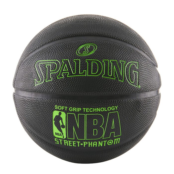 М'яч для баскетболу Spalding NBA Street Phantom, 74.9 см, неоново-зелений/чорний, розмір 7 (29.5')