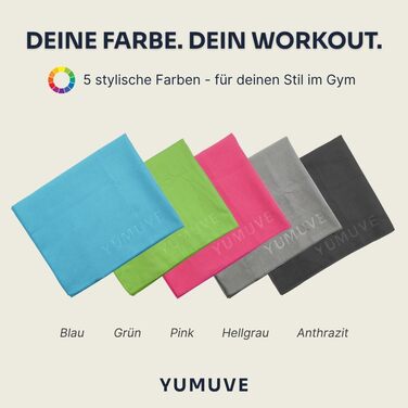 Рушник для фітнесу YUMUVE 125x50 см – спортивний рушник з покриттям для обладнання – нековзний & швидковисихаючий – мікрофібра рифленої текстури – ідеальний для спортзалу, тренажерного залу, йоги, тренувань – 5 кольорів (рожевий)