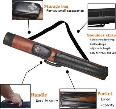 2 кейси для більярдного кия Hartschalenkoffer, овальні, A03-brown