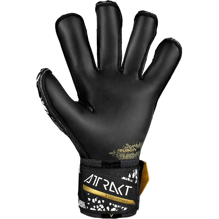 Воротарські рукавички Reusch Attrakt Gold X Evolution Cut з підтримкою пальців, унісекс, розмір 9.5, чорні-золоті-білі