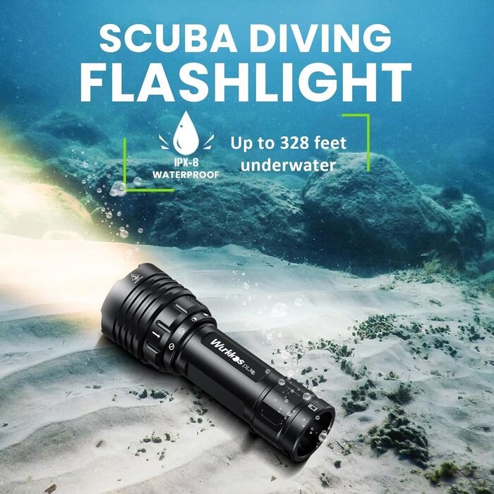 Ліхтар під водою Wurkkos DL30 - водонепроникний дайвінг-ліхтар, 3600 люмен, 2700K, 90CRI, IPX-8, для дайвінгу
