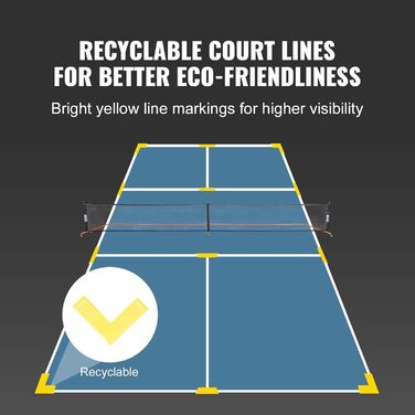 Набір для піклболу VEVOR: портативна система, сітка, м'ячі, ракетки, лінії поля та аксесуари (6,7 м, вологостійкий)