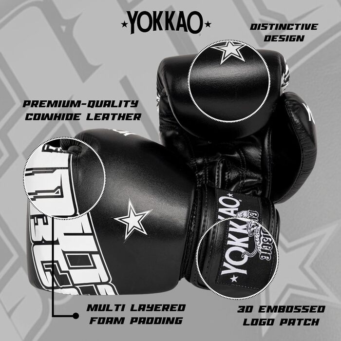 Боксерські рукавички YOKKAO для Муай Тай, дихаючі, преміум шкіра, для тренувань і спарингів, чоловічі та жіночі