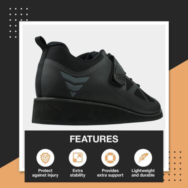 Взуття для важкої атлетики, пауерліфтингу та бодібілдингу, кросівки для присідань 38 EU чорного кольору