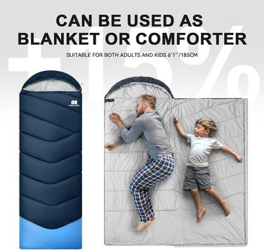 Спальний мішок для дорослих у холодну погоду, водонепроникний, легкий, 1,8 кг, темно-синій