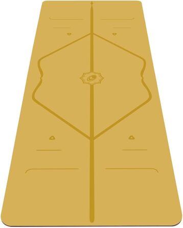 LIFORME килимок для йоги - екологічний, нековзний, з унікальною розміткою, біорозкладний (Golden Sand)