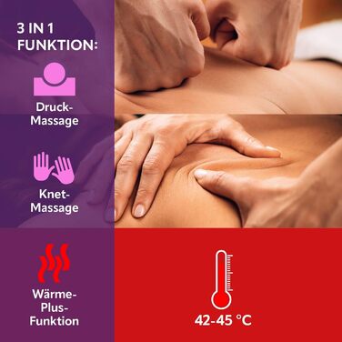 Масажер для шиї та спини VITALmaxx Shiatsu з підігрівом, 8 масажних роликів, для плечей, спини, ніг, сірий