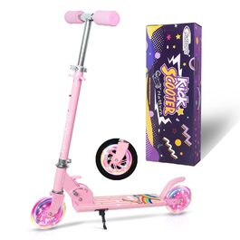 Дитячий ролер Nattork: легкий, складний, з регулюванням висоти, до 50 кг, рожевий