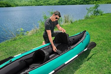 Надувний каяк Bestway Hydroforce Ventura для двох осіб з ручним насосом, веслами та сумкою для зберігання, двомісний комплект