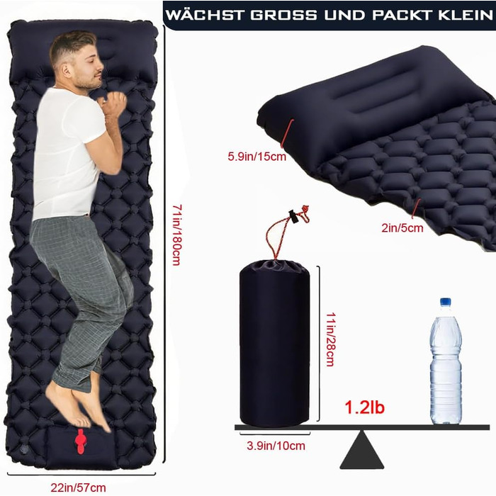 Isomatte Ultraleicht: Саморозгортальний килимок для кемпінгу - блакитний