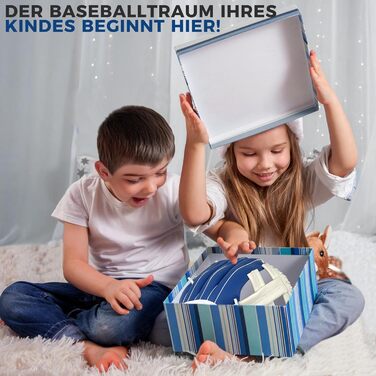 Рукавиця для бейсболу та софтболу дитяча/доросла, з м'ячем, 12.5 дюймів (синьо-біла)