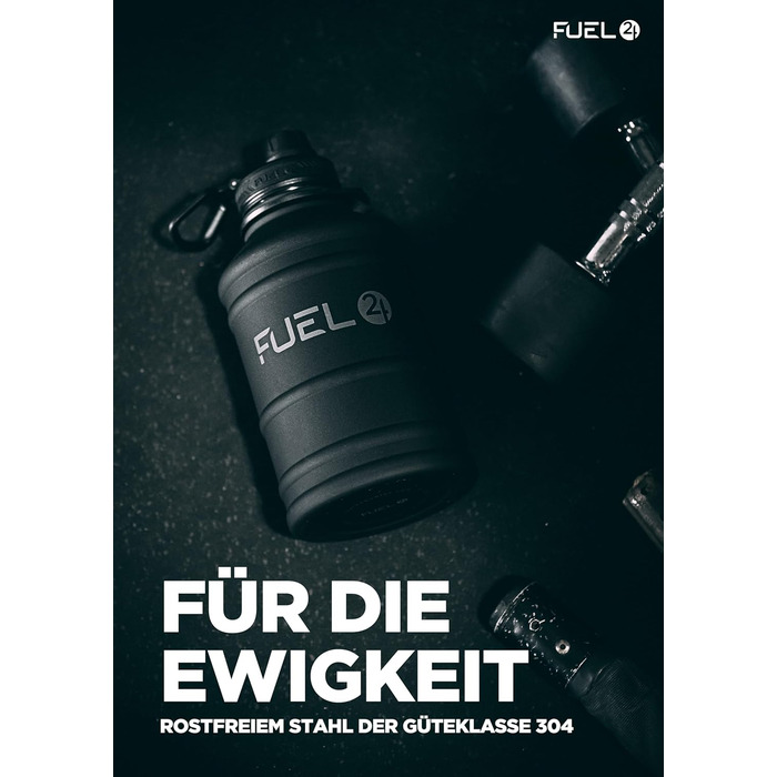 Металева пляшка для води Extra Stark 1.3L та 2.2L (2200 мл) - Без витоку, BPA-Free, для спорту та фітнесу, чорна
