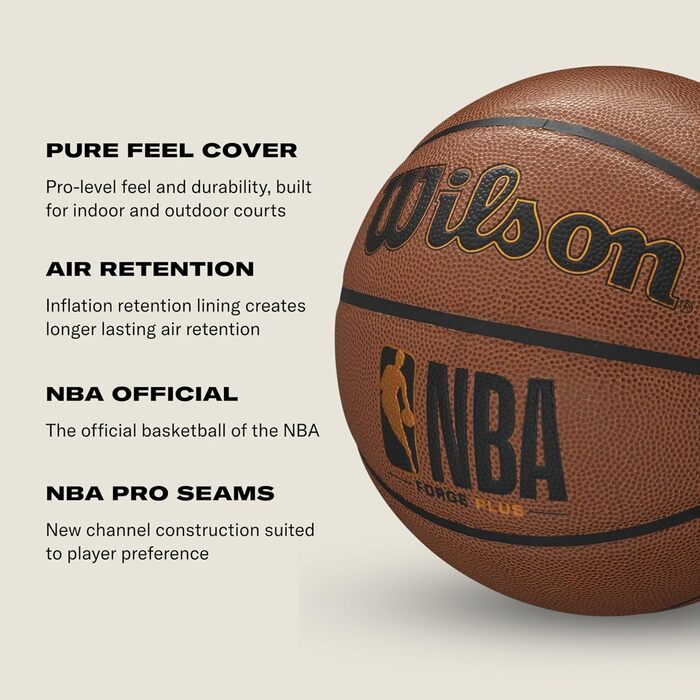 М'яч баскетбольний Wilson NBA Forge Plus Indoor/Outdoor, розмір 6 та 7, Marineblau