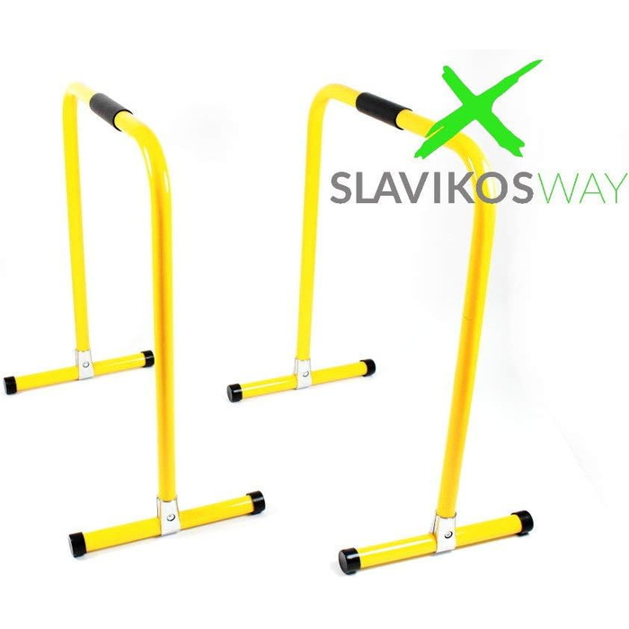 Параллети для віджимань Slavikosway, портативні бруси для каллістеніки, тренування вдома, 73x61 см, жовті або чорні