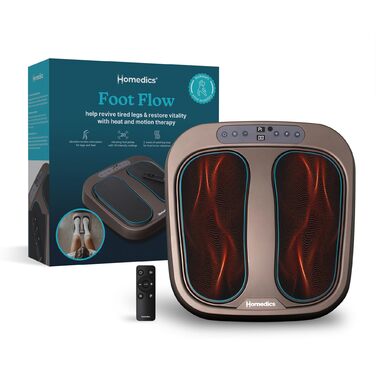 Масажер для ніг Homedics Foot Flow Mobility Booster з підігрівом, 20 інтенсивностей та 3 режими, покращує кровообіг та знімає втому