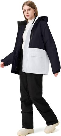 Жіночий гірськолижний костюм HOTIAN 2 частини: куртка та штани. Водонепроникний, вітронепроникний, теплий. Ідеально для катання на лижах та сноуборді. Розмір L, колір чорний (BK+BK)