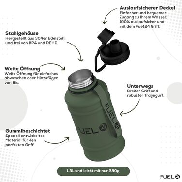 Металева пляшка для води Extra Stark 1.3L/2.2L, нержавіюча сталь, герметична, BPA-free, для спорту та фітнесу
