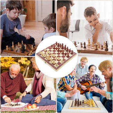 Шаховий набір Tekenebse: складане шахове поле 29x29 см, магнітні фігури, дерев'яний, для дітей та дорослих