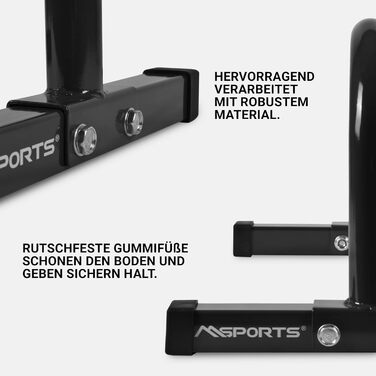 Паралети для фітнесу MSPORTS, професійні, 60x35x29 см, бруси для віджимань, ручки для тренувань