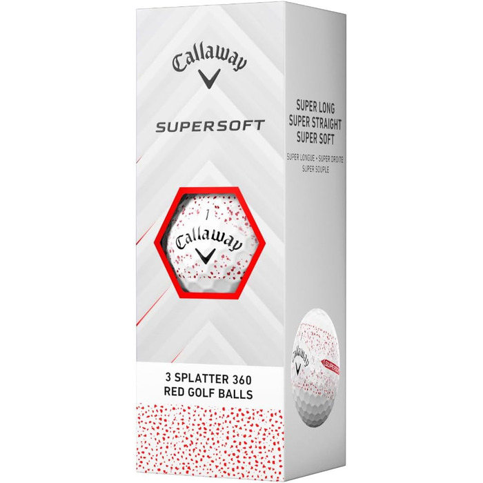 Гольф-м'ячі Callaway Supersoft Splatter 360 2025 (червоний, розбризк)