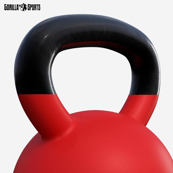 Кетлебел GORILLA SPORTS 32 кг з вініловим покриттям, гантеля-куля з чавуну для фітнесу та силових тренувань