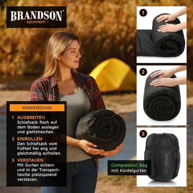 Сплячий мішок Brandson Outdoor Extreme -18°C для дорослих та дітей, водонепроникний, дихаючий, для кемпінгу та подорожей