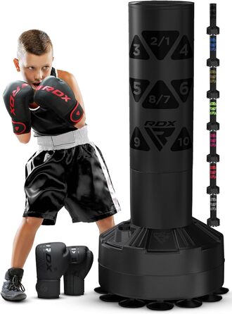 Дитяча боксерська груша RDX 4ft на стійці з рукавичками для боксу, MMA, кікбоксингу, муай-тай, тренувань, з присоскою