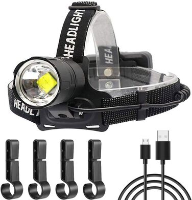 LED налобний ліхтар WholeFire 15000 Lumen XHP70, 3 режими, водонепроникний IP65, USB, для кемпінгу, їзди на коні, бігу, риболовлі, ремонту авто