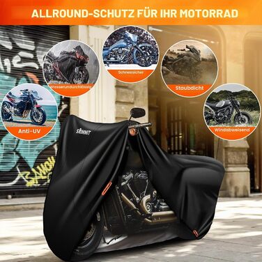 Водонепроникний чохол для мотоцикла Outdoor 420D (3XL 276x111x142 см) — захист від дощу, снігу, пилу та UV-променів, преміум-якість для Touring моделей