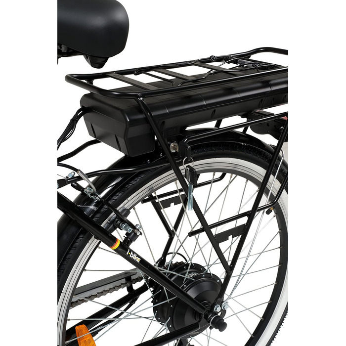 Електровелосипед i-Bike City Easy Urban для дорослих, унісекс, з педальною підтримкою, чорний, універсальний розмір