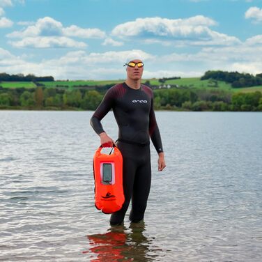 Надувна плавуча шийка Crea-Do для дорослих з мішком для сухого зберігання, кишенькою для телефону та сигнальним свистком. Об'єм 28L. Безпечне плавання у відкритій воді, триатлон, снорклінг, водні види спорту.