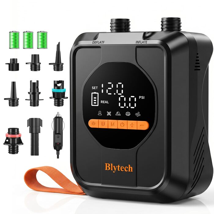Насос електричний для SUP дошки 20 PSI з акумулятором 13500 mAh: портативний насос для SUP, каяка, човна, басейну та надувних виробів