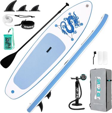 Надувна SUP-дошка FunWater для дорослих з веслом, насосом, рюкзаком та аксесуарами