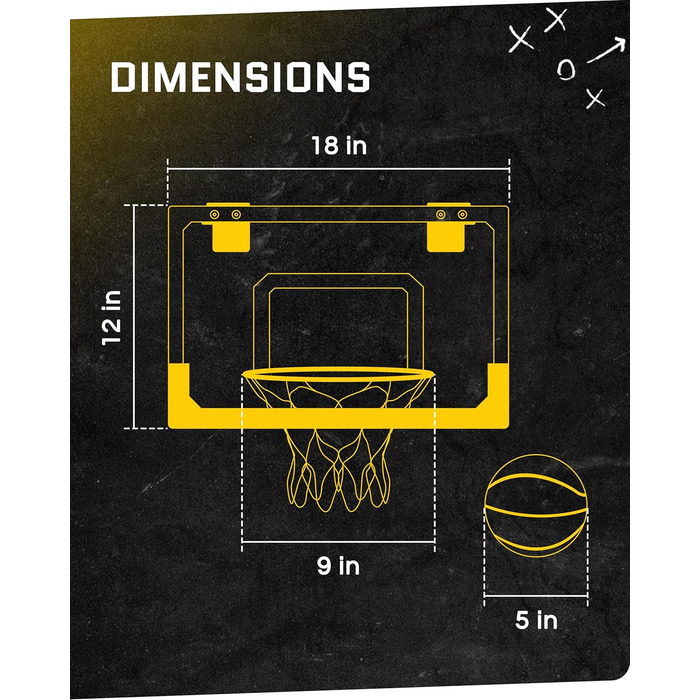 Баскетбольний кошик SKLZ Pro Mini Hoop для дому з м’ячем