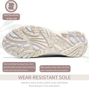 Зимові черевики ASHION для жінок: теплі, водонепроникні, для трекінгу та прогулянок на снігу. Розмір 40 EU, бежевий колір