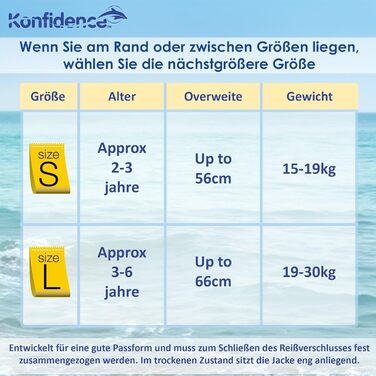 Дитячий жилет для плавання Konfidence Maui Green S (2-3 роки, 15-19 кг) | Безпечний, регульований, CE-сертифікат